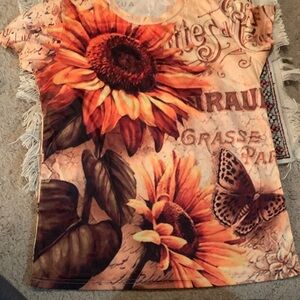 Sunflower and Butterfly Graphic Tee